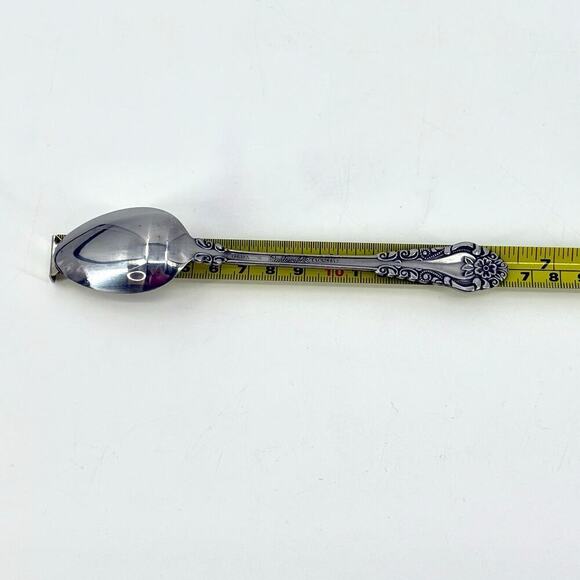 Voisin (Stainless)by CONTINENTAL SILVER Lot of 9 Teaspoons Floral MCM 6 3/8 inch - Picture 7 of 7